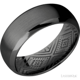 8 mm wide Domed Bevel Zirconium band